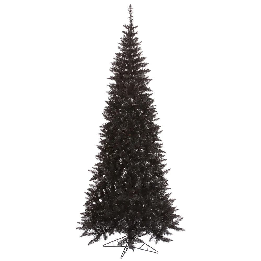 Vickerman 9' Black Fir Slim Artificial Christmas Tree Unlit - Cheap-Us