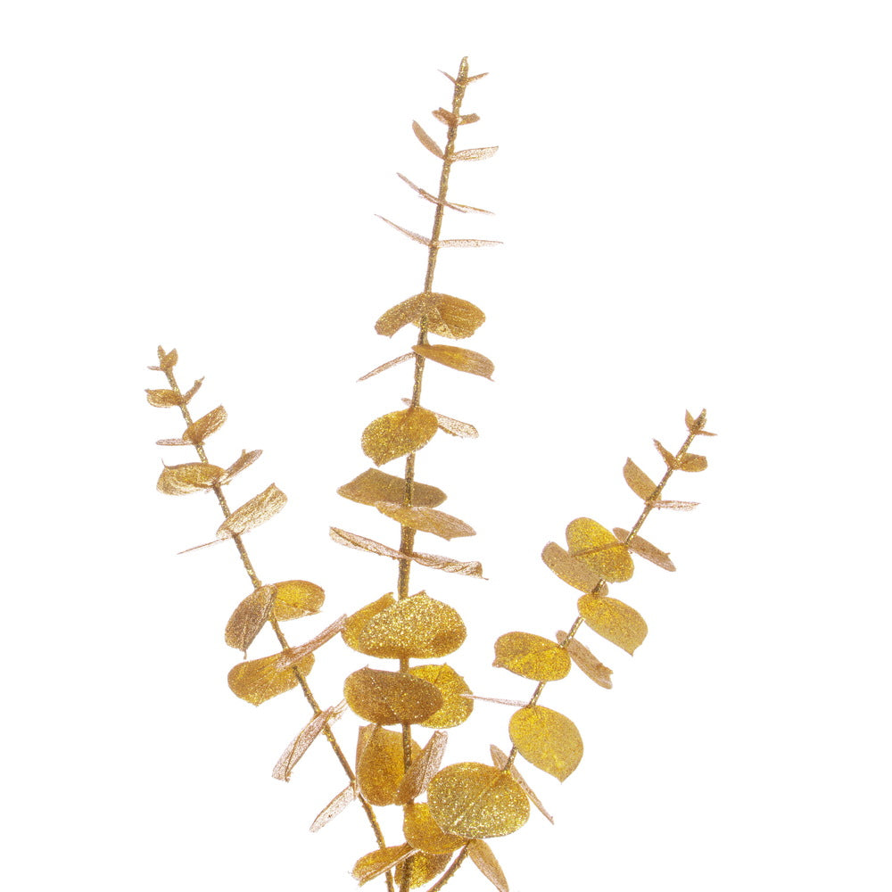 Vickerman 6' Gold Artificial Eucalyptus Glitter Garland. - Cheap-Us