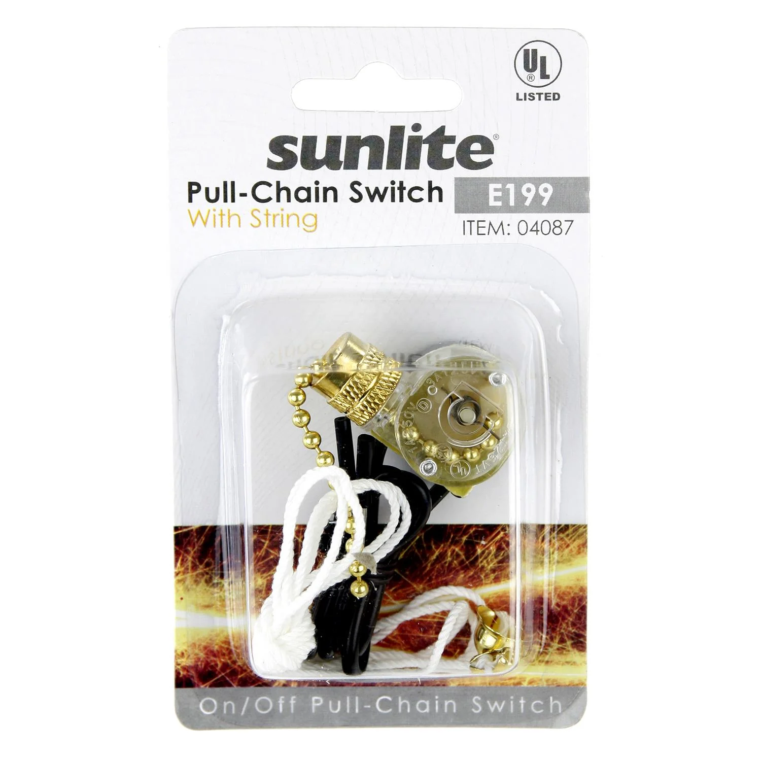 Sunlite E199 - PULL CHAIN SWTICH WITH STRING - Cheap-Us