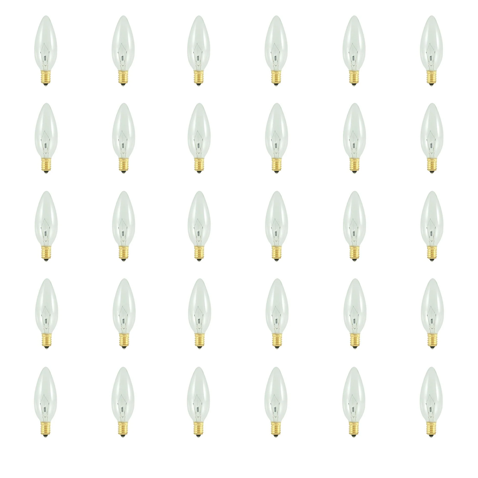 BULBRITE INCANDESCENT B10 EUROPEAN (E14) 25W DIMMABLE LIGHT BULB 2700K/WARM WHITE 30PK (400425) - Cheap-Us