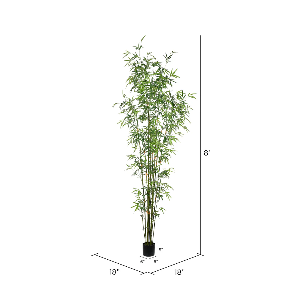 Vickerman 8' Artificial Potted Mini Bamboo Tree. - Cheap-Us