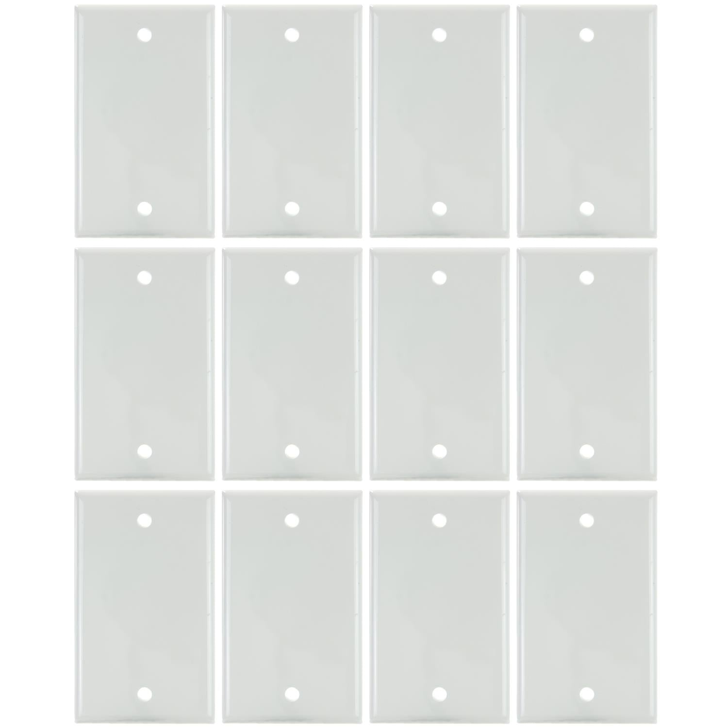 Sunlite E401/W 1 Gang Blank Switch and Receptacle Plate, White - Cheap-Us