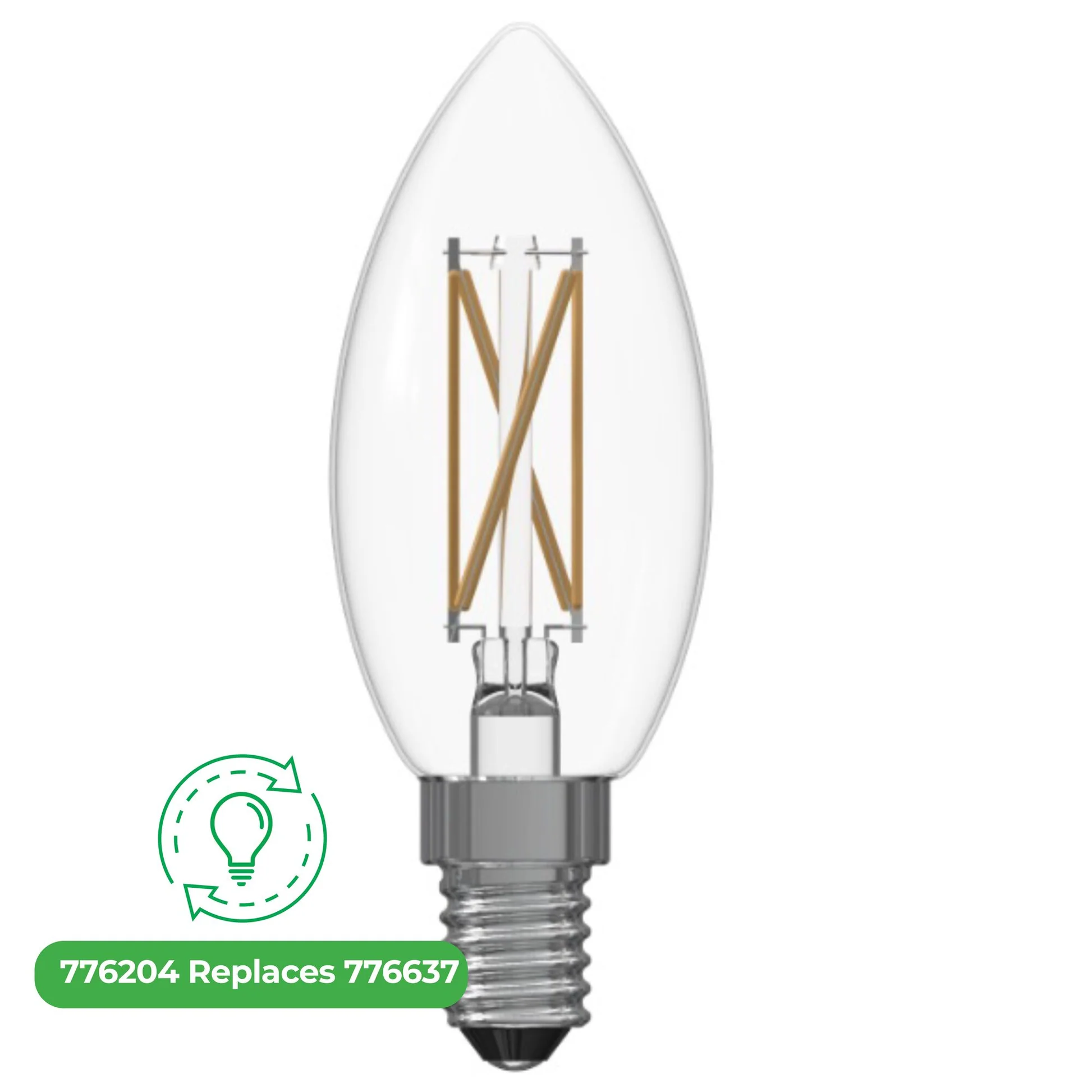 Bulbrite LED Filament 5.1 Watt Dimmable B11 Light Bulb with Clear finish and Candelabra (E12) Base - 3000K Soft White Light, 500 Lumens - Cheap-Us