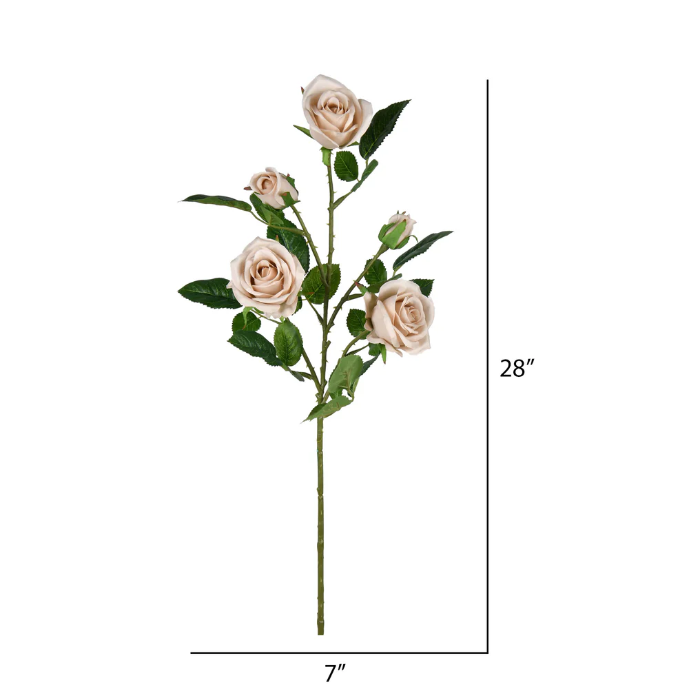 Vickerman 28'' Artificial Taupe Rose Spray. Includes 3 sprays per pack. - Cheap-Us