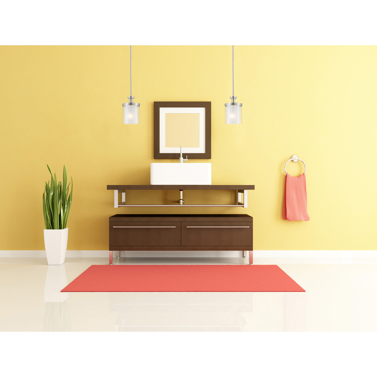 60-4648 DECKER 1 LIGHT MINI PENDANT Decker - 1 Light Mini Pendant with Clear & Frosted Glass - Brushed Nickel Finish - Cheap-Us