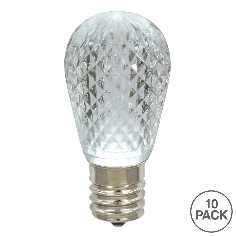 Vickerman S14 LED Pure White Faceted Replacement Bulb 10 Bulbs per Pack - Cheap-Us