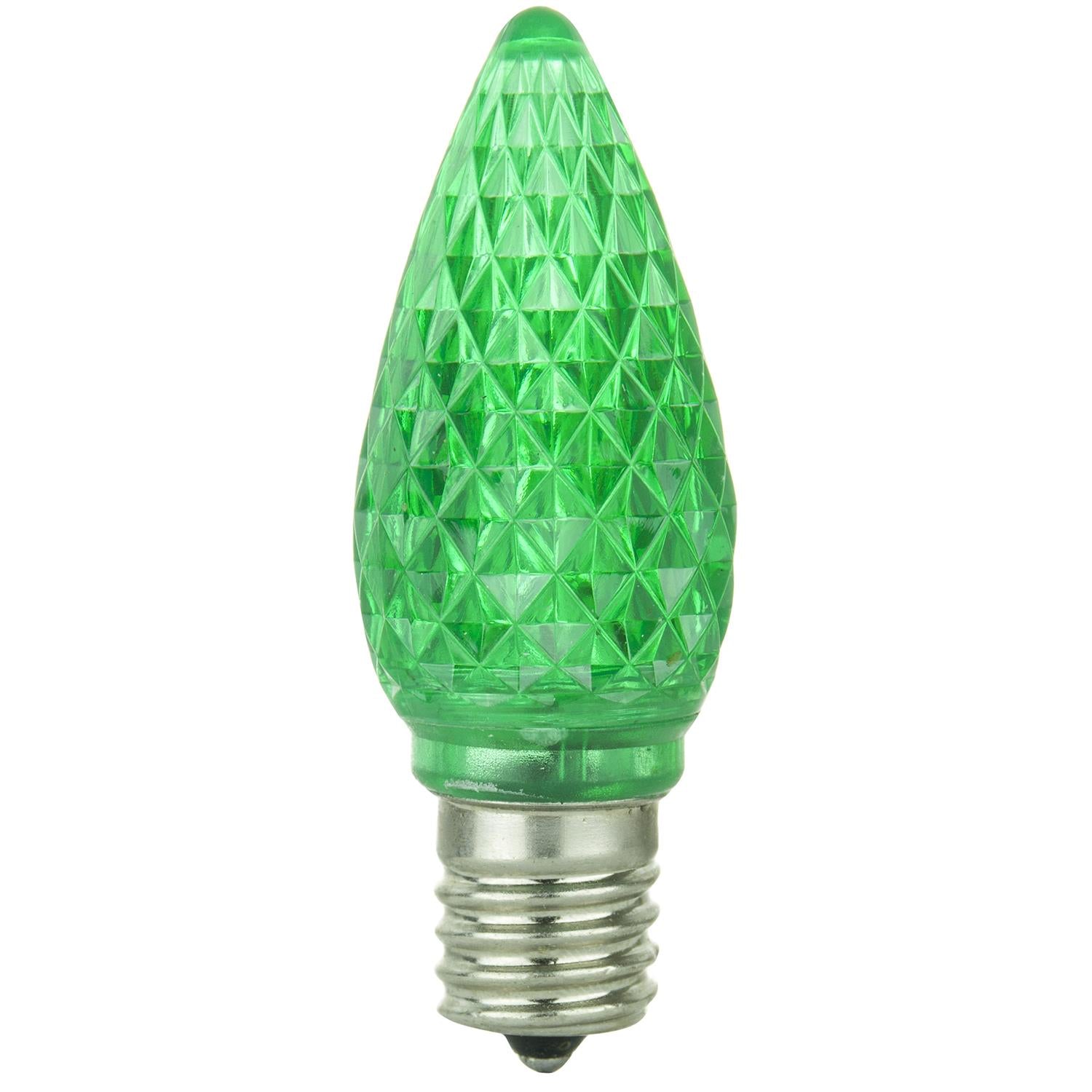 Sunlite 80706 LED C9, Holiday Decorative Light Bulb, 0.4 Watts, E17 Intermediate Base, Faceted Christmas-Lights; Nightlight, Green - Cheap-Us