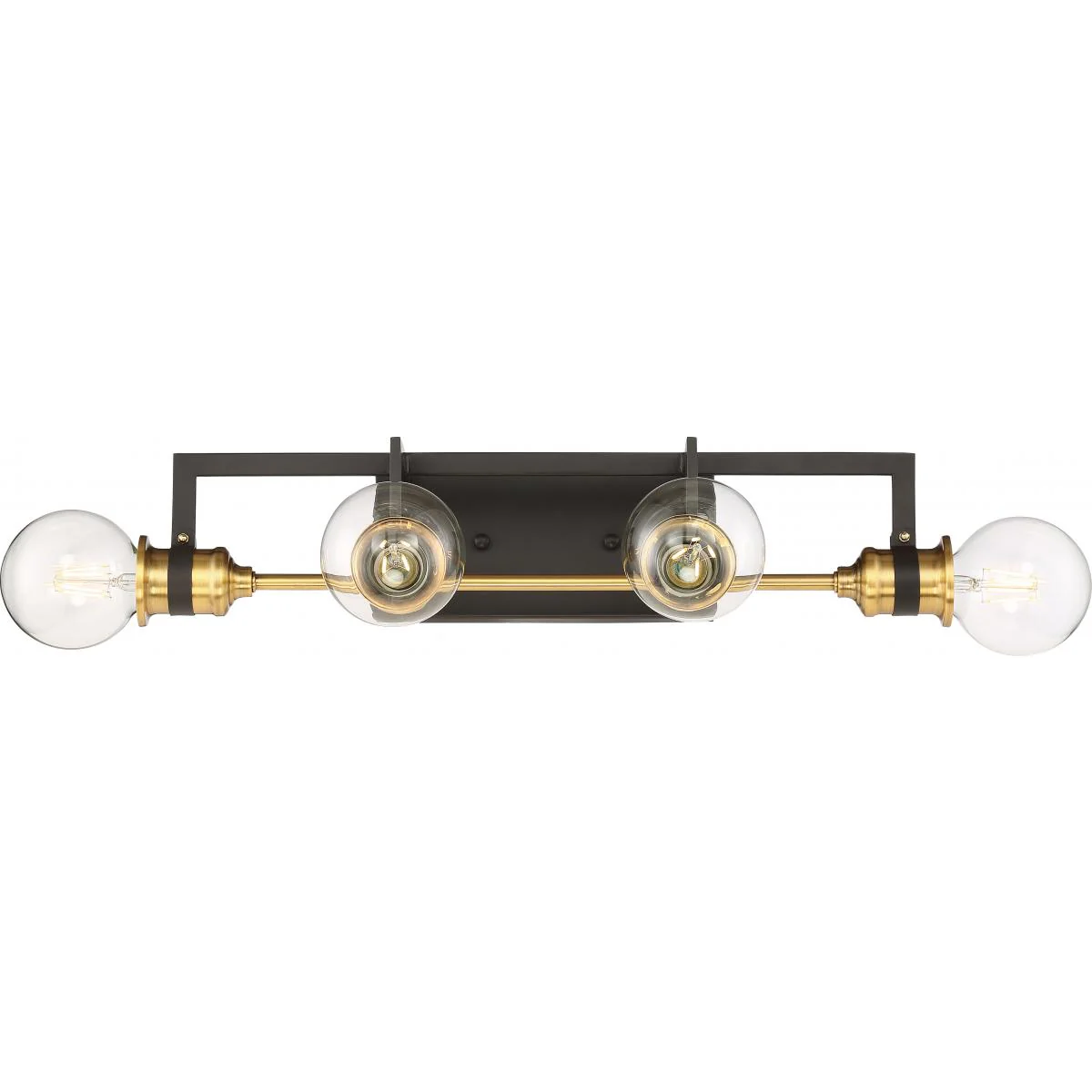 60-6974 INTENTION 4 LIGHT VANITY Intention - 4 Light Vanity - Warm Brass and Black Finish - Cheap-Us
