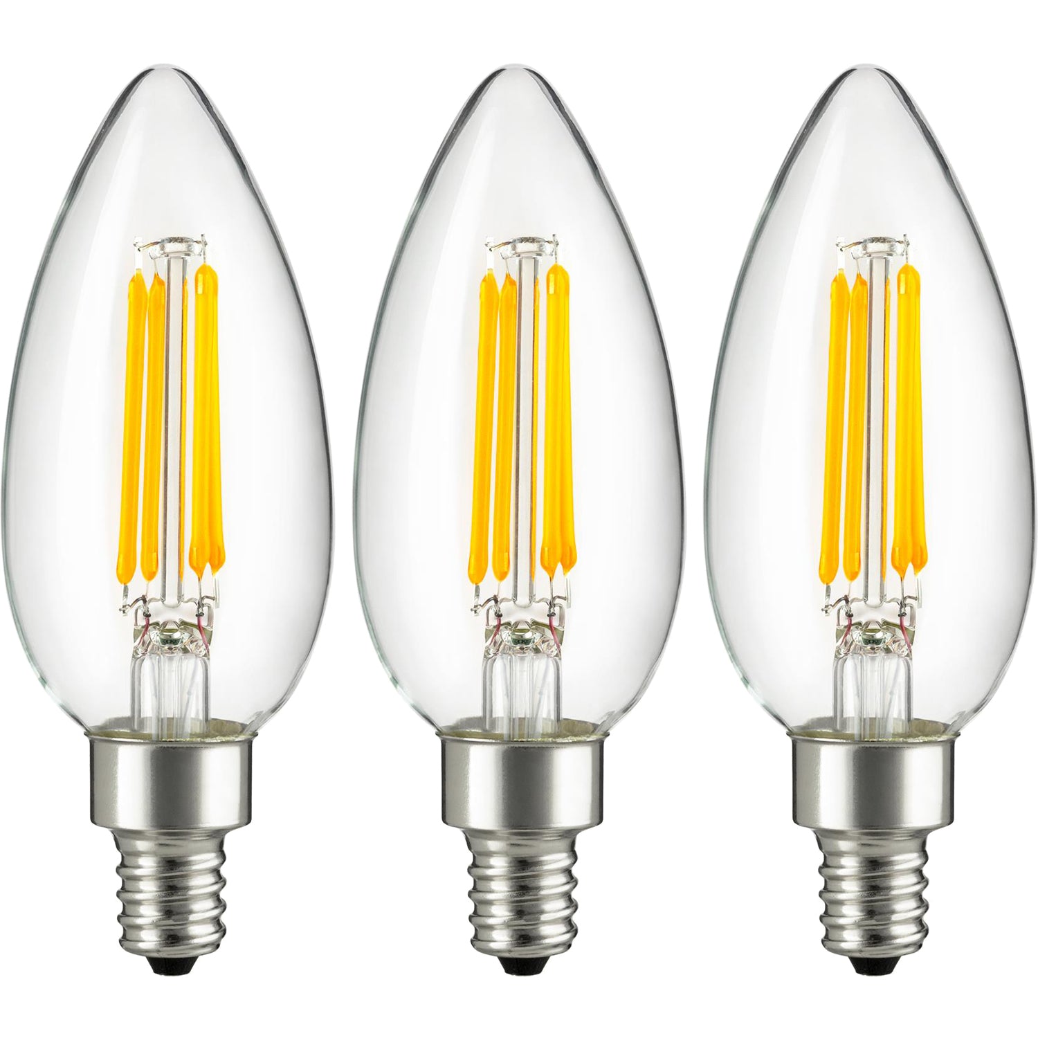 Sunlite LED Vintage Chandelier 4W (40W Equivalent) Light Bulb Candelabra (E12) Base, Warm White - Cheap-Us