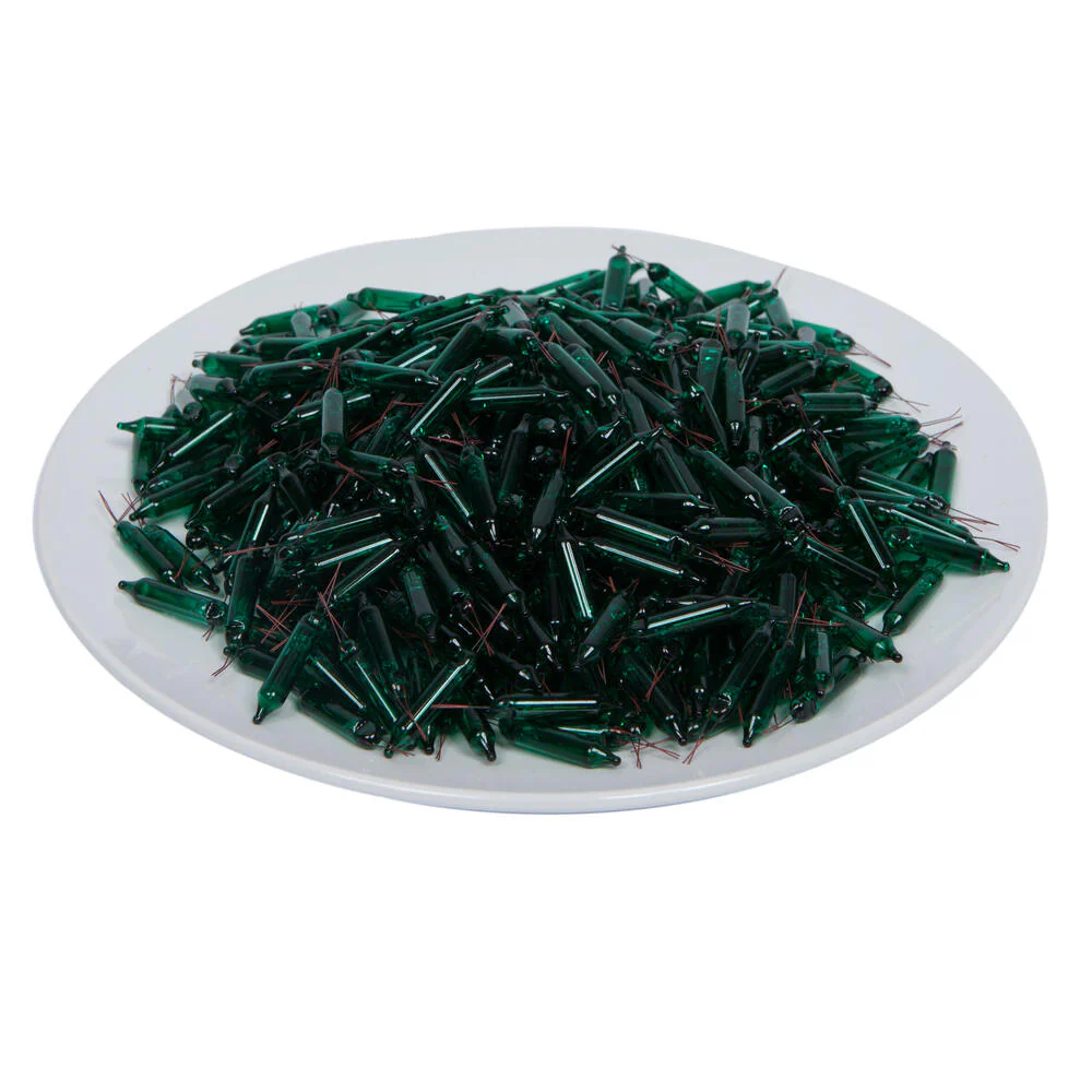 Vickerman Green-Colored Glass Incandescent Mini Bulb 2.5 Volt 100mA 500/Bag. - Cheap-Us