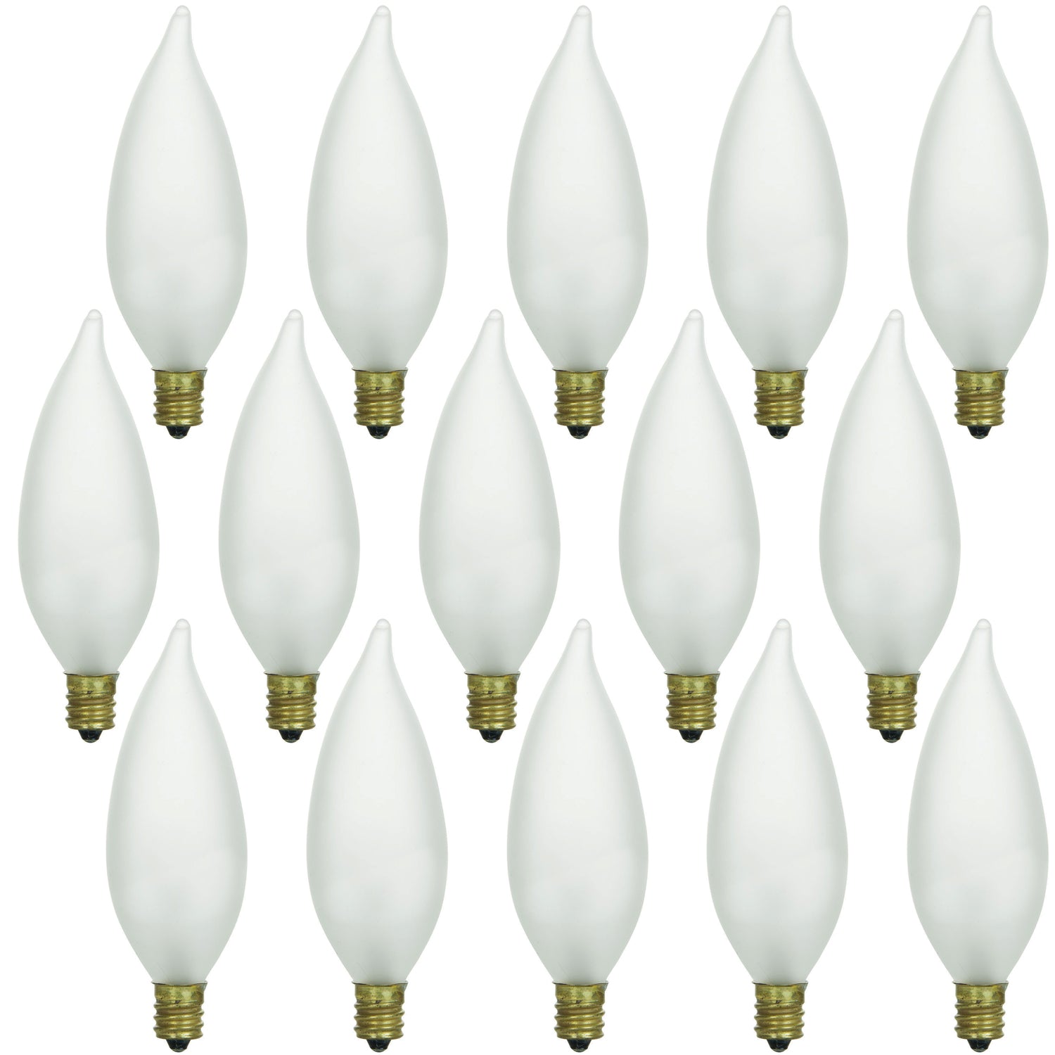 Sunlite 40 Watt Flame Tip Chandelier, Candelabra Base, Frost - Cheap-Us