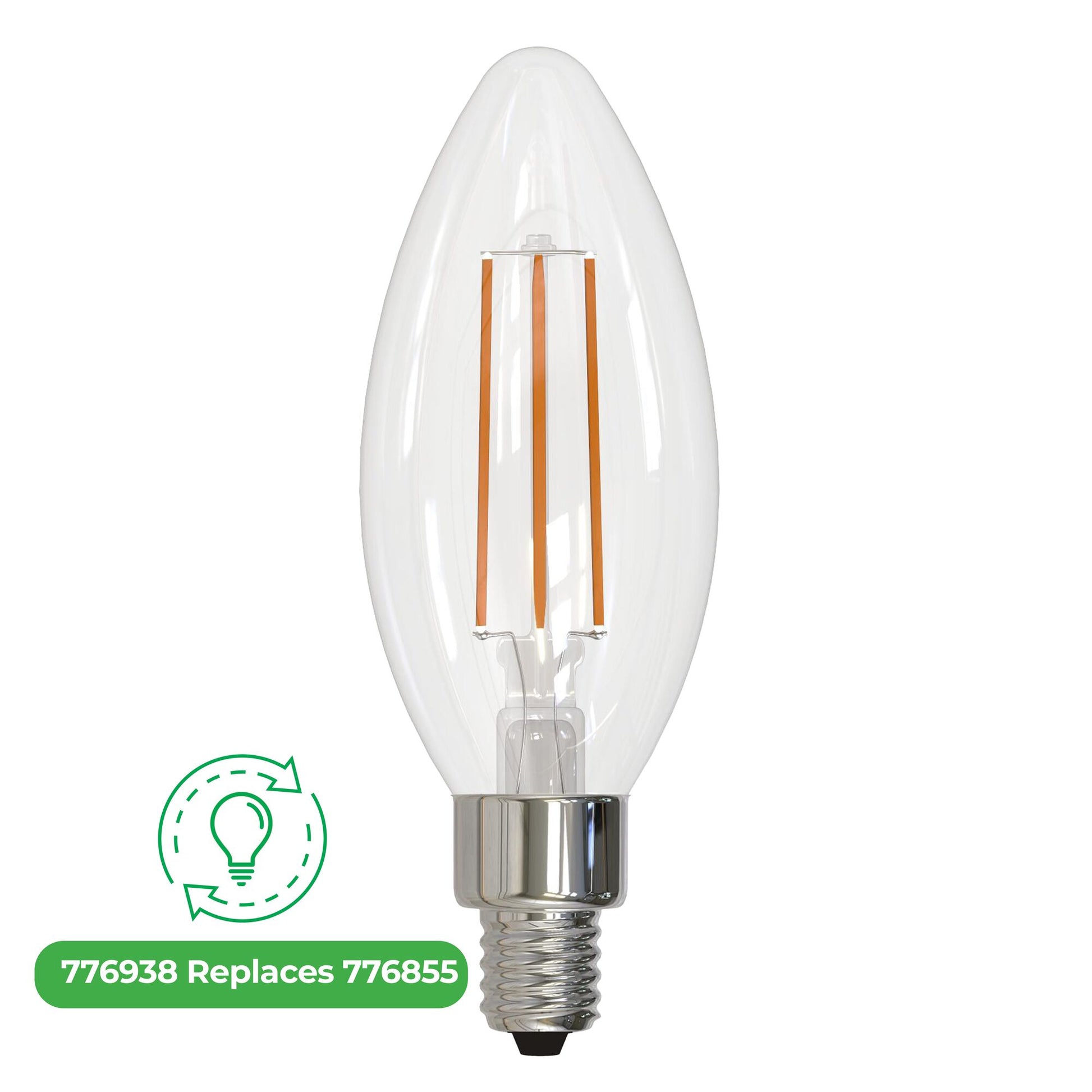 Bulbrite LED Filament 2.5 Watt Dimmable B11 Light Bulb with Clear finish and Candelabra (E12) Base - 2700K Warm White Light, 250 Lumens - Cheap-Us