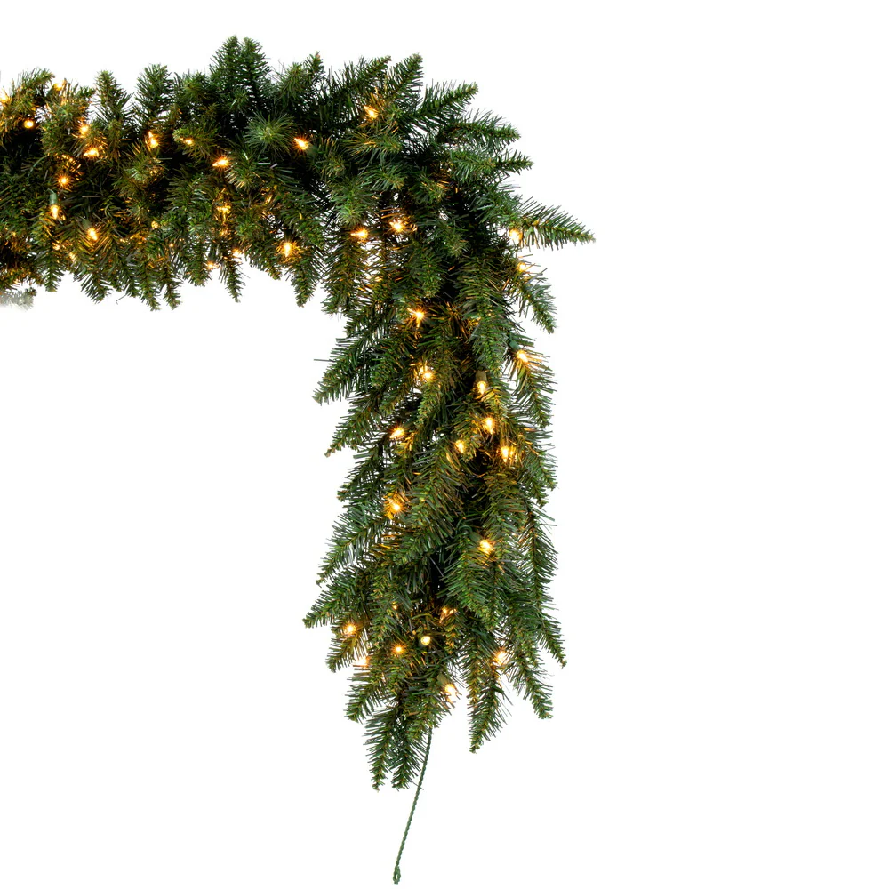Vickerman 9' Camdon Fir Artificial Christmas Garland Clear Dura-lit Incandescent Mini Lights - Cheap-Us