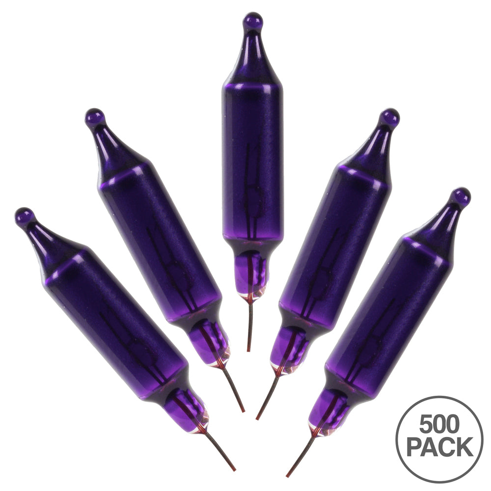 Vickerman Purple Glass Incandescent Mini Bulb with Pinched Base 2.5 Volt 200mA 500/Bag - Cheap-Us