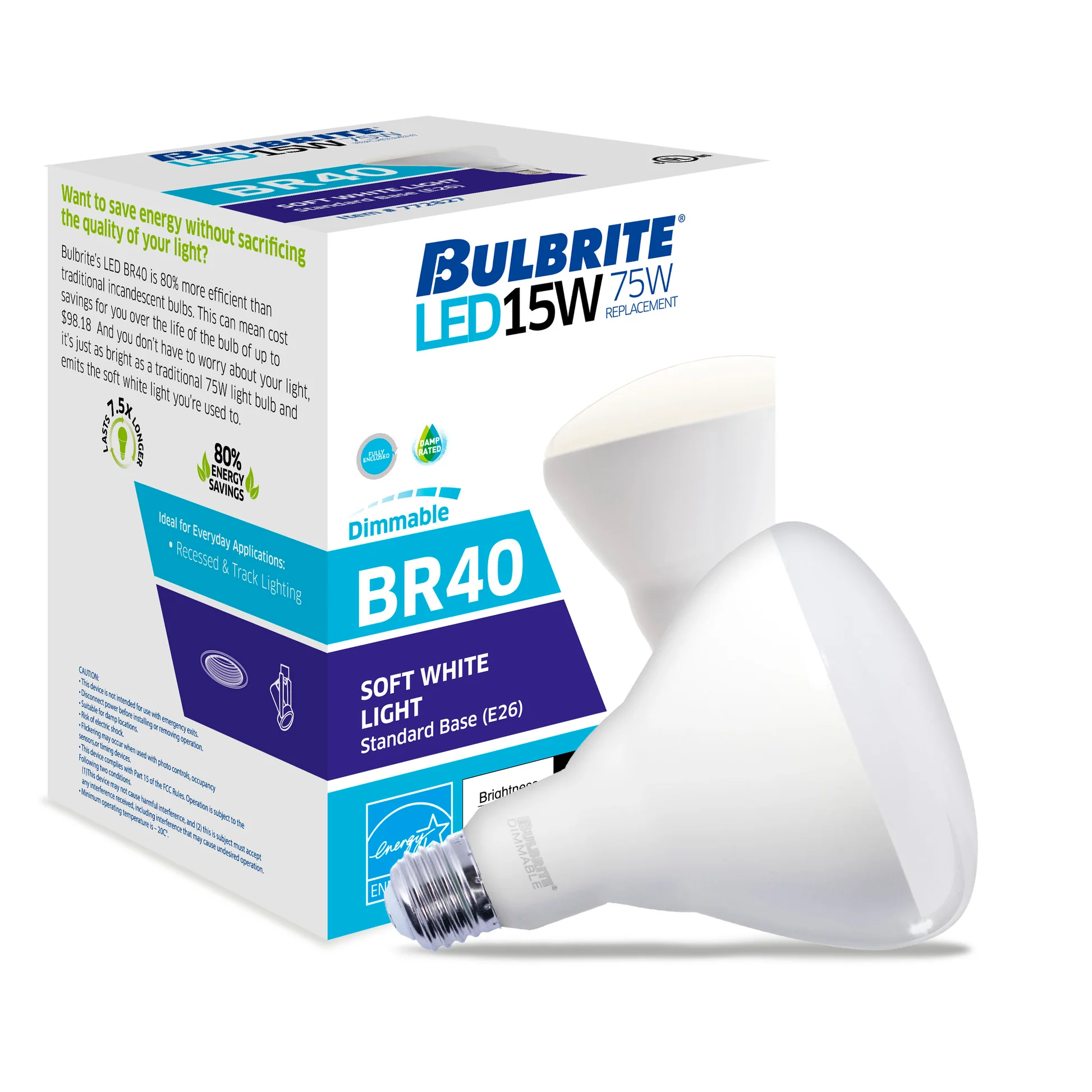 BULBRITE 15W LED BR40 3000K E26 120V-4PK - Cheap-Us
