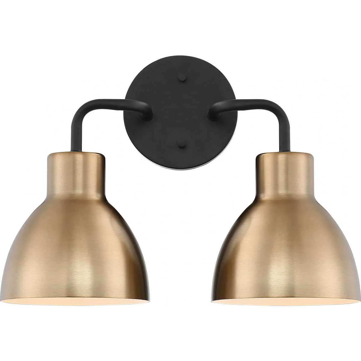 60-6792 SLOAN 2 LIGHT VANITY Sloan - 2 Light Vanity - Matte Black and Burnished Brass Finish - Cheap-Us