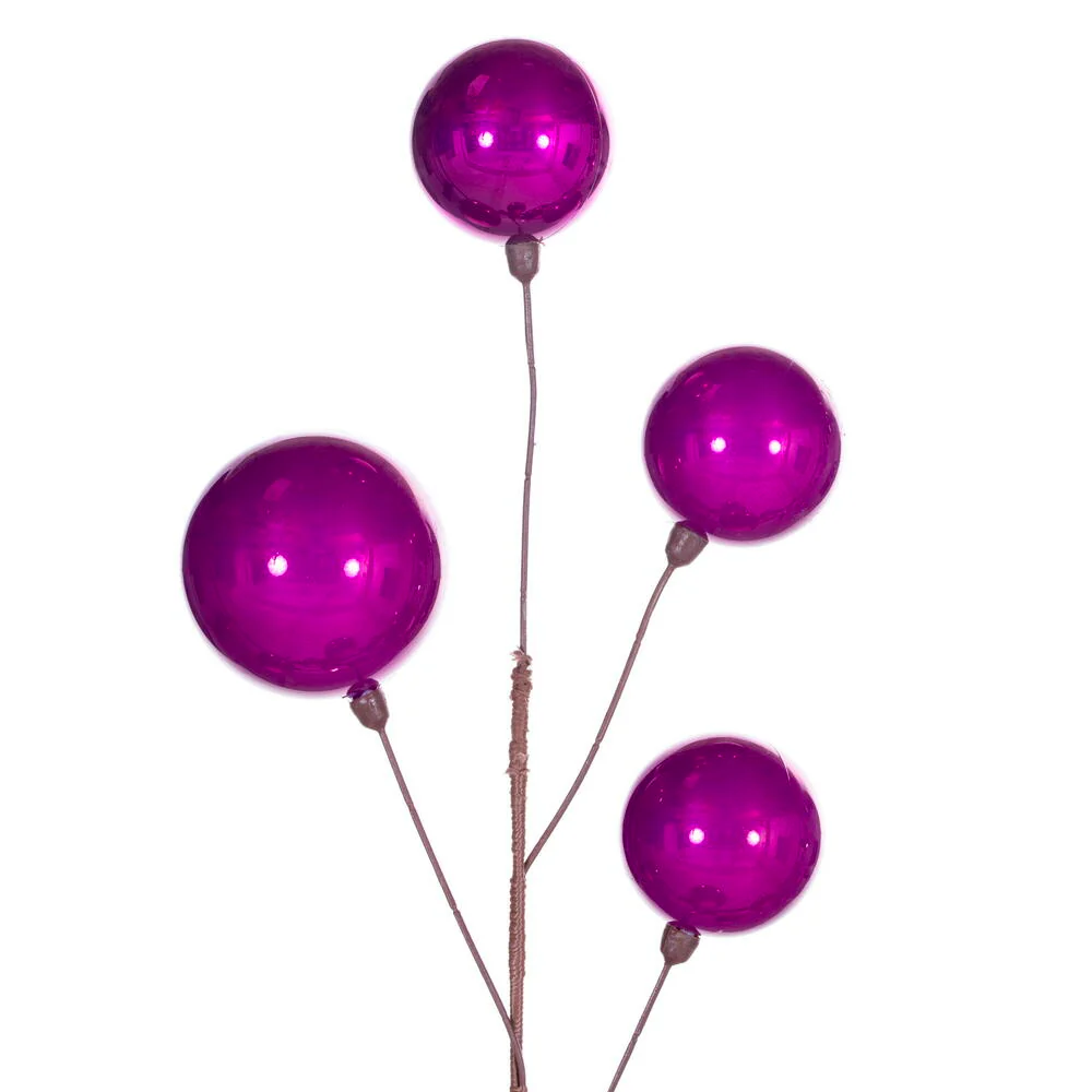 Vickerman 10' Fuchsia Pearl Branch Ball Wire Garland. - Cheap-Us