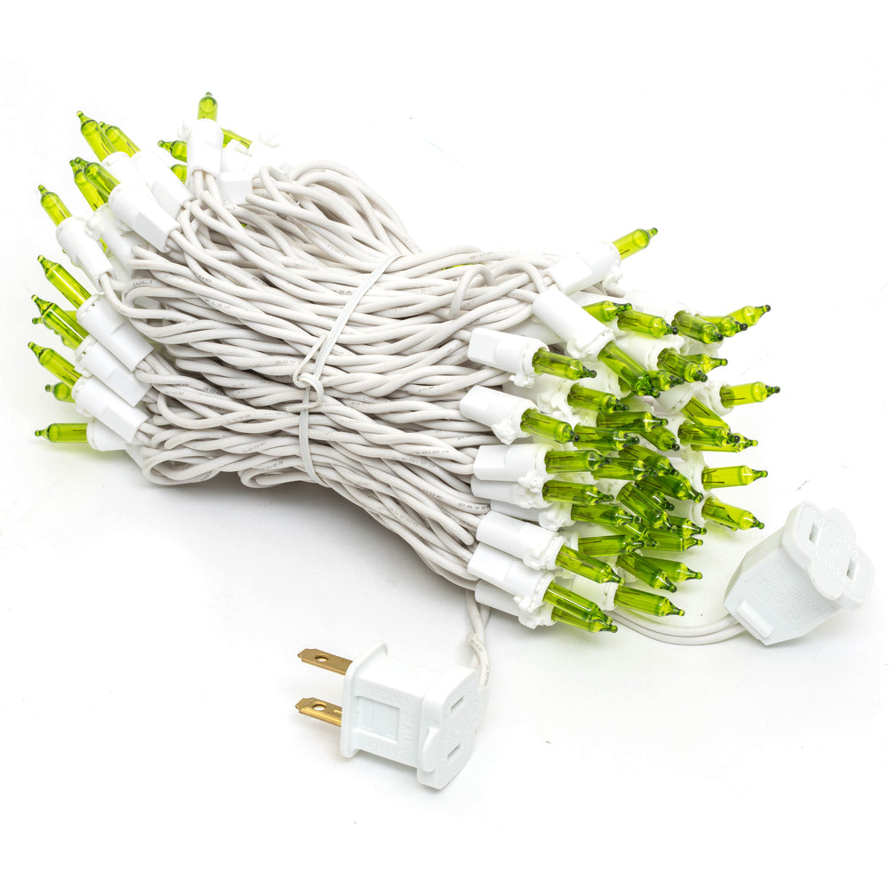 Vickerman 100 Lime Mini Light on White Wire, 33' Long Christmas Light Strand- 2 Pack - Cheap-Us