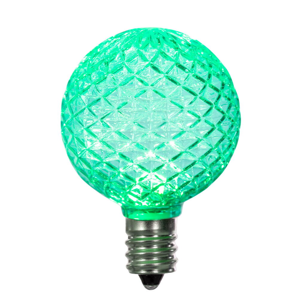 Vickerman G40 LED Green Bulb E12 Nickel Base 120V .6 Watts package of 25 - Cheap-Us
