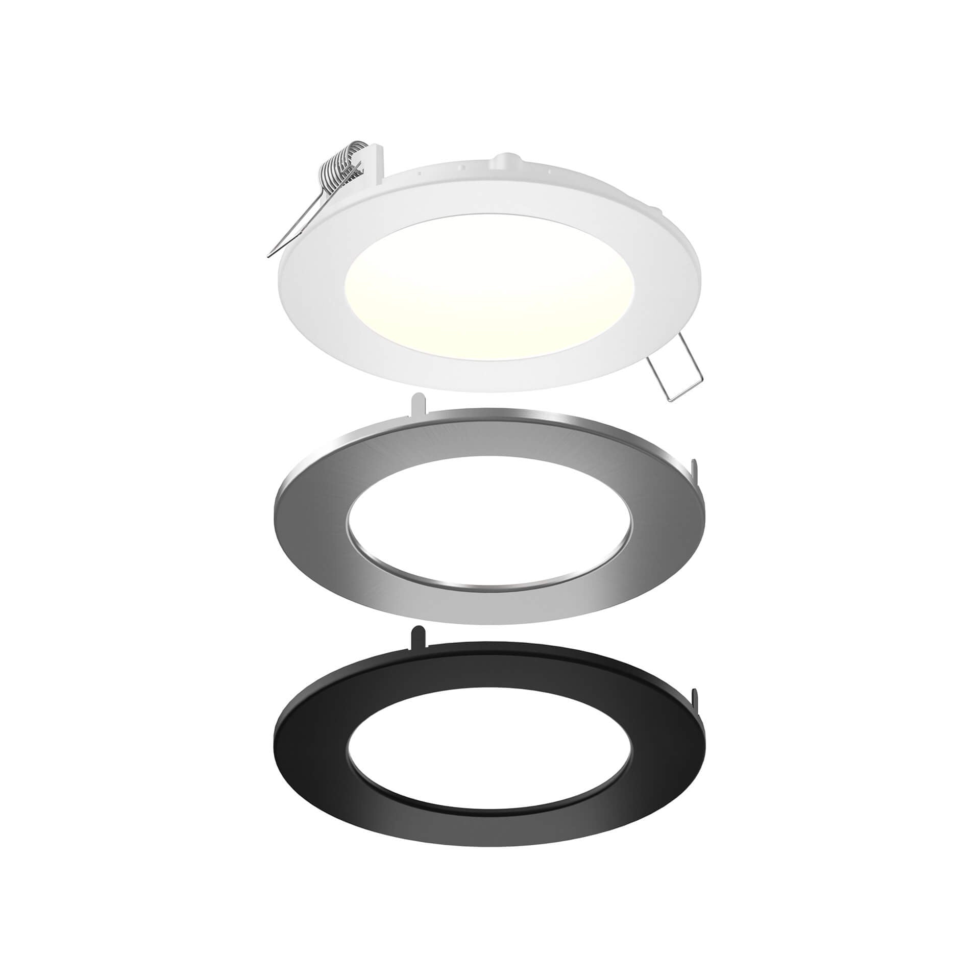 DALS 4-6 Inch Round/Square Panel Light With Interchangeable Trims | CCT Selectable | Dimmable Pot Light with Junction Box/Driver | Wet Rated | ETL Certified - Cheap-Us