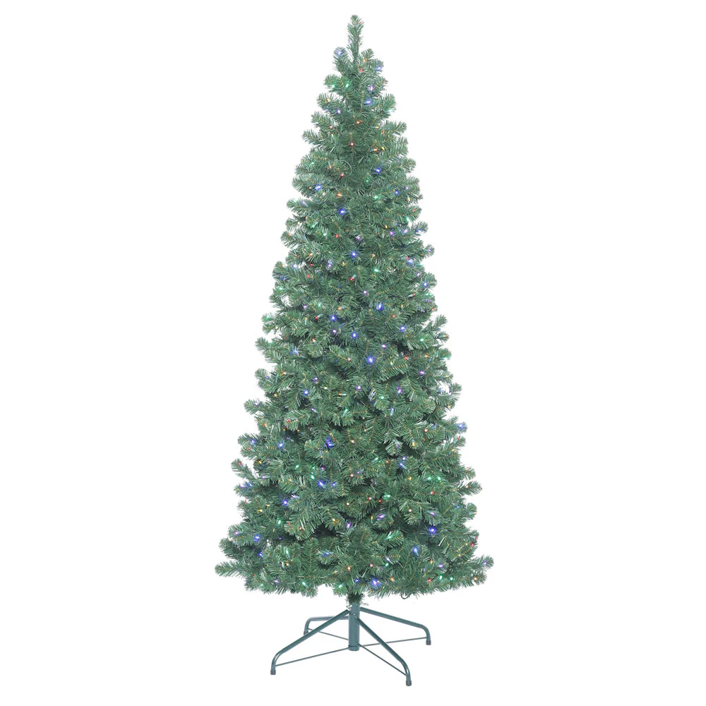 Vickerman 5.5' Oregon Fir Slim Artificial Christmas TreeMulti-Colored LED Lights - Cheap-Us