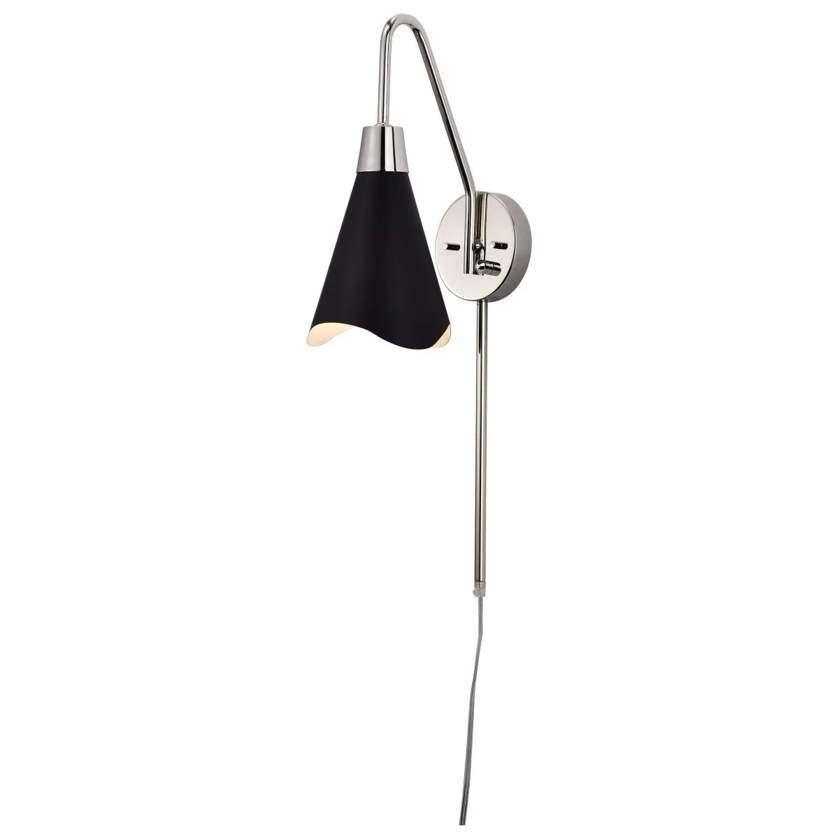 60-7469 TANGO 1 LIGHT WALL SCONCE Tango; 1 Light; Wall Sconce; Matte Black with Polished Nickel - Cheap-Us