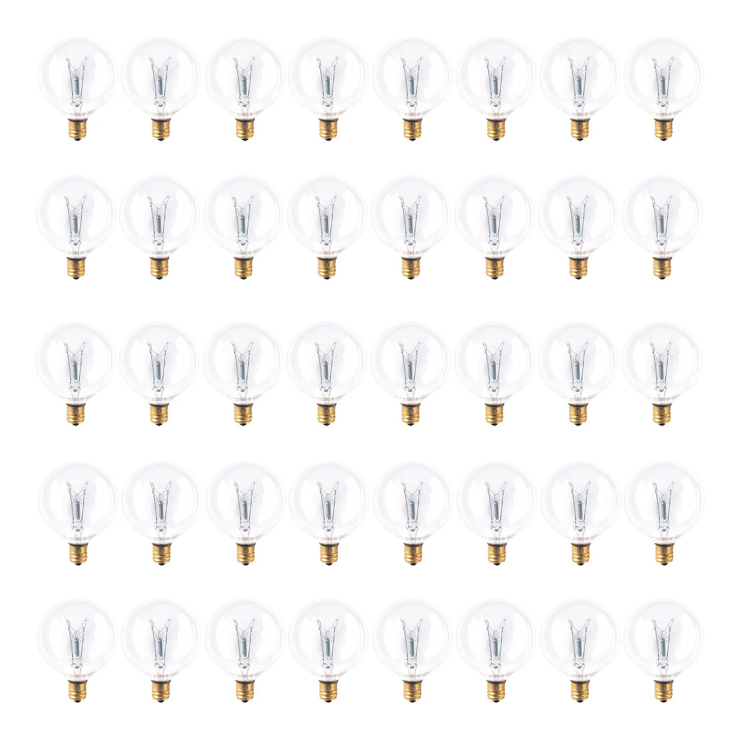 BULBRITE INCANDESCENT G16.5 CANDELABRA SCREW (E12) 15W DIMMABLE LIGHT BULB 2700K/WARM WHITE 25PK (391115) - Cheap-Us