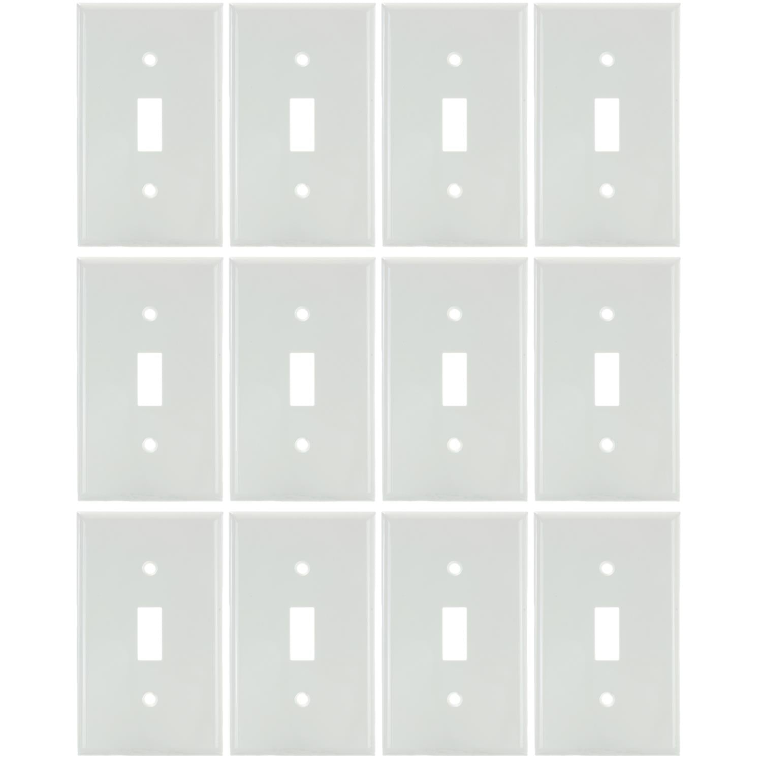 Sunlite E101/W 1 Gang Toggle Switch Plate, White - Cheap-Us