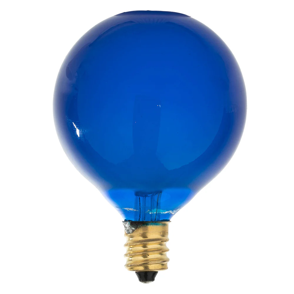 Vickerman 15 Satin Blue G50 Light on Green Wire 10' Christmas Light Strand - Cheap-Us