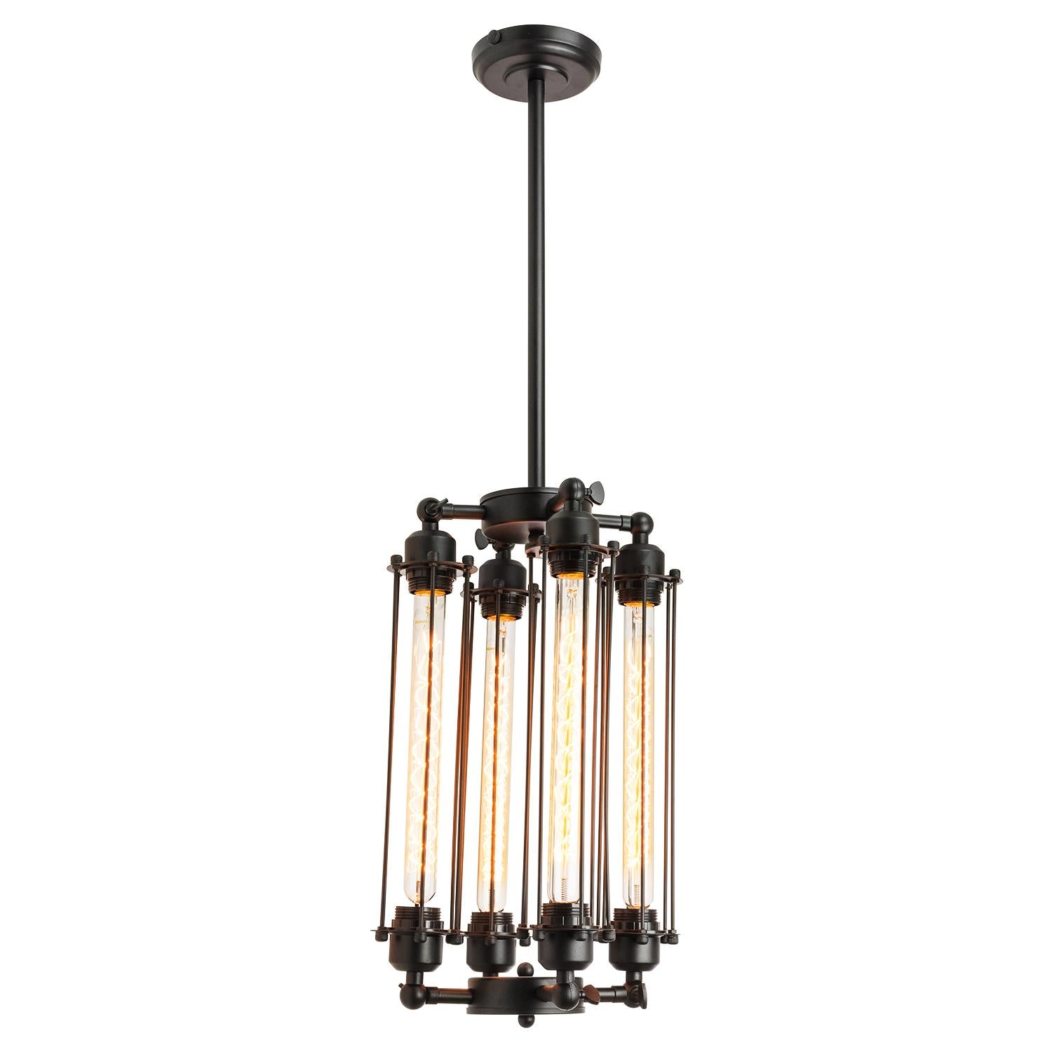 Sunlite 4 Tube Wall Sconce Vintage Antique Style Fixture, Matte Black Finish - Cheap-Us