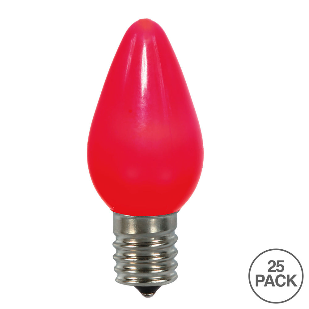 Vickerman C7 Ceramic LED Red Twinkle Bulb  Nickel Base  120V .6 Watts 25 Bulbs per bag - Cheap-Us