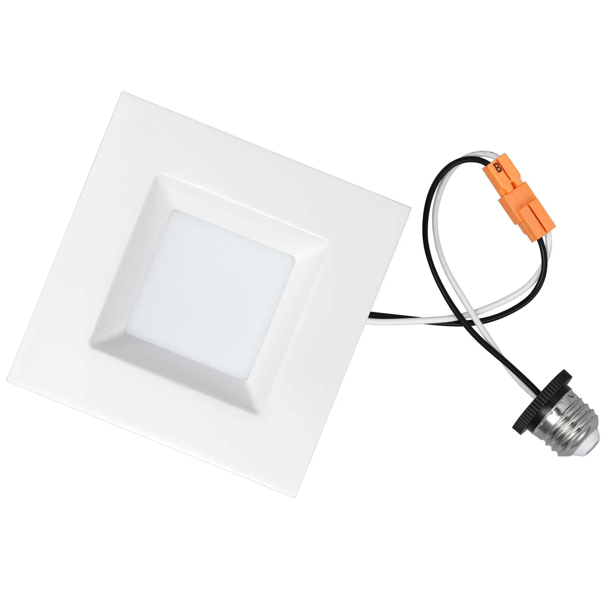 4-Inch Square Retrofit Recessed Downlight, 11 Watts, 750 Lumens, Tunable 27K/30K/35K/40K/50K Color, 90 CRI, ETL Listed, Dimmable, White, for Entryways, Hallways, Residential Use - Cheap-Us