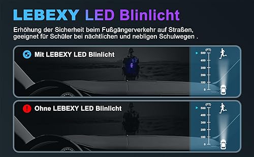 LEBEXY LED Blinlicht Sicherheitslicht 2 Stück Set | Drei Lichtmodi | Sicherheit Licht für Kinder Schulranzen |Ideal Sicherheitswarnleuchte für Kinderwagen, Radfahren, Wandern, Camping, Haustiere, Blau - Cheap-Us