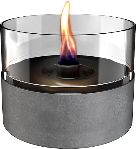 Cafe 18 MgO Concrete ceramik/betonkeramik grau tischfeuer tenderflame Ø 18,3 x 13,6 cm - Cheap-Us