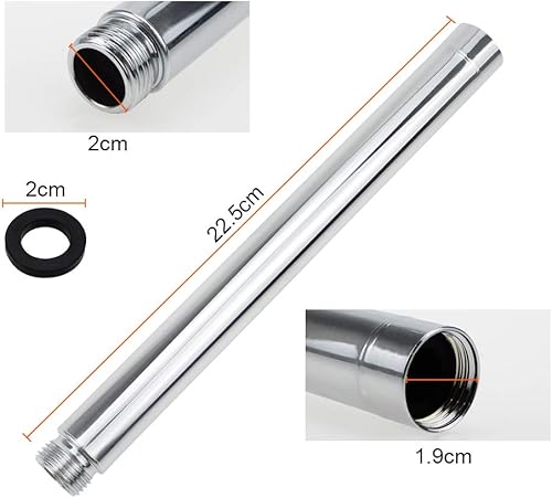 DXLing Duschkopf Verlängerungsarm 27.5cm Edelstahl Dusch Verlängerungsrohr G1/2 Gewinde Verchromung Duschverlängerungsrohr für Duschkopf Handbrause Extender für Badzimmer Badzubehör - Cheap-Us