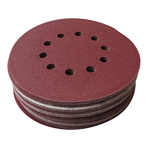 ECKRA 03219 30 Schleifscheiben kletthaftend für Langhalsschleifer Ø215mm 10Loch Korn sortiert rotbraun - Cheap-Us