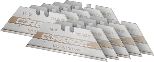 Stanley FatMax Carbide Trapezklingen (0,6 mm Klingenstärke, 62 mm Klingenlänge, 19 mm Klingenbreite, 10 Stück) 2-11-800 - Cheap-Us