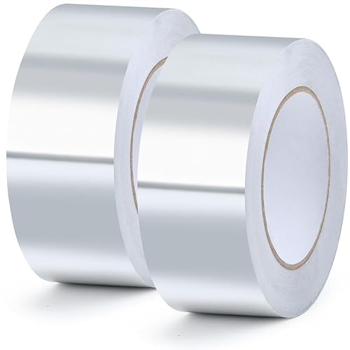 MVQPER 2 Rollen Aluminium Klebeband 50mm x 50 m,Aluminiumband,Selbstklebendes Alu-Klebeband-Aluband zum Versiegeln, Reparieren und Isolieren - Cheap-Us