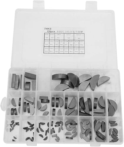 Joyzan 135-teiliges Scheibenfeder-Sortiment, Halbmond-Getriebewellenantrieb, Schwungrad, Keilriemenscheibe, Kurbelbefestigungen, Kurbelwellenschlüssel-Sortiment für mehrere Zwecke - Cheap-Us