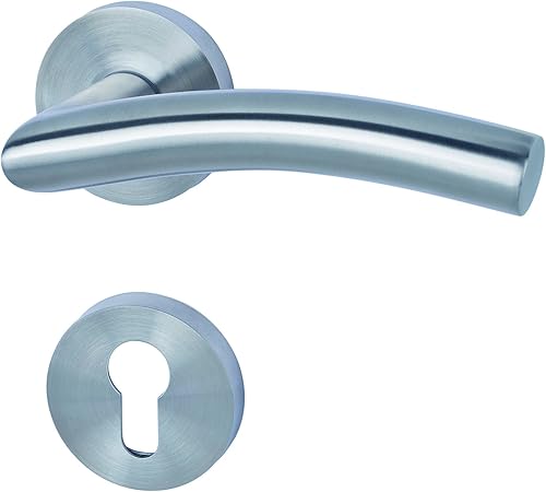 Alpertec 88020600 Edelstahl Peking II-R für Zimmertüren Drückergarnitur Türdrücker Türbeschläge Neu - Cheap-Us