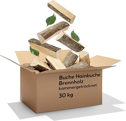 Hartholz 30kg Kaminholz Hainbuche Kammergetrocknet 25 cm - Cheap-Us