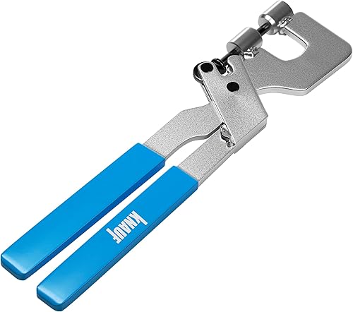 Knauf Stanz-Zange für Metall – Krimper-Zange zum Verkrimpen von Metall-Profilen mit austauschbarem Stempel, mit Stopper zwischen den Griffen - Cheap-Us