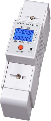 Stromzähler mit Tageszählfunktion digitaler Wechselstromzähler für DIN Hutschiene mit LCD, als Zwischenzähler geeignet bis 50A, 1000imp./kWh DRS255BC - Cheap-Us