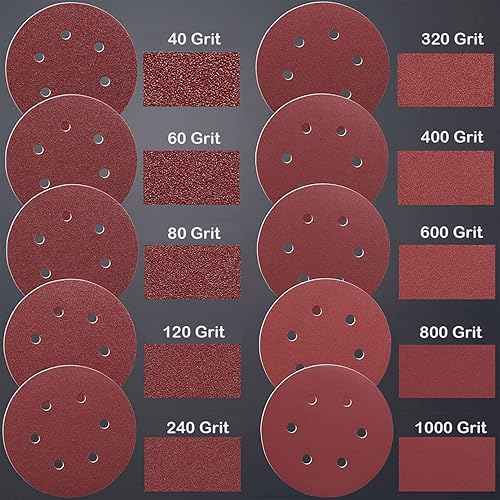 LESNIC 40 Körnung Schleifscheiben 50 Stück, 125mm Schnellwechselscheiben Klett-Schleifpapier für Elektroschleifer, Zuverlässige Haftung auf den Schleifgeräten - Cheap-Us