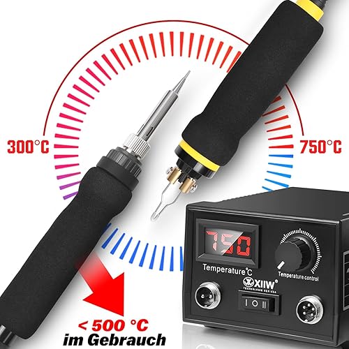 Brandmalerei 100W mit 23-teilig Spitz und zwei Stiften, Holzbrenner Brennkolben Set, Temperatur Einstellbar 0-750°C, Brandmalstation Brandmalkolben Brandmalgeräte für Holz, Leder und Kork - Cheap-Us