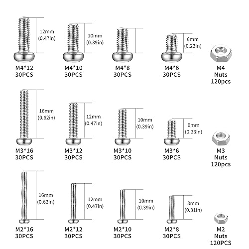 M2 M2.5 M3 Schrauben Set, 880 STK Senkkopfschrauben Muttern Set, Torx Flachkopfschrauben mit Muttern Set, Torx Schrauben und Muttern Kit, Maschinenschrauben Sortiment, Gewindeschrauben Set - Cheap-Us