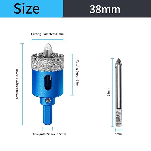 Teronbeta Diamant Lochsäge 18mm mit Zentrierbohrer, Professionellen Hartgelötet Diamant Kernlochbohrer für Fliesen, Porzellan, Keramik, Glas, Quarzit, Marmor - Cheap-Us
