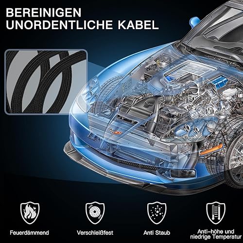 AGPTEK 3m Kabelschlauch, 12-20mm selbstschließend Kabelkanal, Flexibler gewebter Kabelmantel, Kabelmanagement für Schreibtisch, TV, Computer, PC, Kabelschutz für Hund, Katze, Schwarz - Cheap-Us