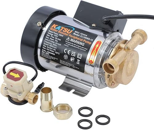 KATSU Wasser Booster Pumpe 260W, Automatischer Ein-Aus-Druckkontrollschalter, Heiß- und Kaltwasserpumpe für Gartenduschen Waschmaschine 151414 - Cheap-Us