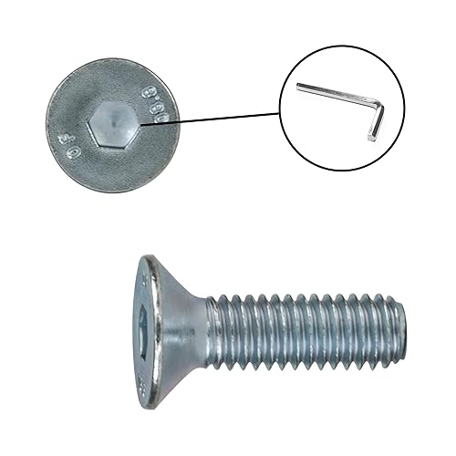 Senkkopfschrauben Innensechskant M8x20-25 Stück - Norm DIN 7991 - Vollgewinde - Innensechskant - Senkkopfschraube - Schraube mit abgesenktem Kopf - rostfrei - Cheap-Us